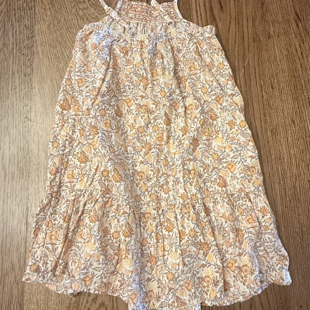 Old Navy Boho Floral Dress - Cream and Brown Sz 5 XS summer sleeveless BI